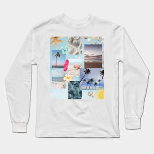 Fun Beachy Collage - Day at The Beach Long Sleeve T-Shirt